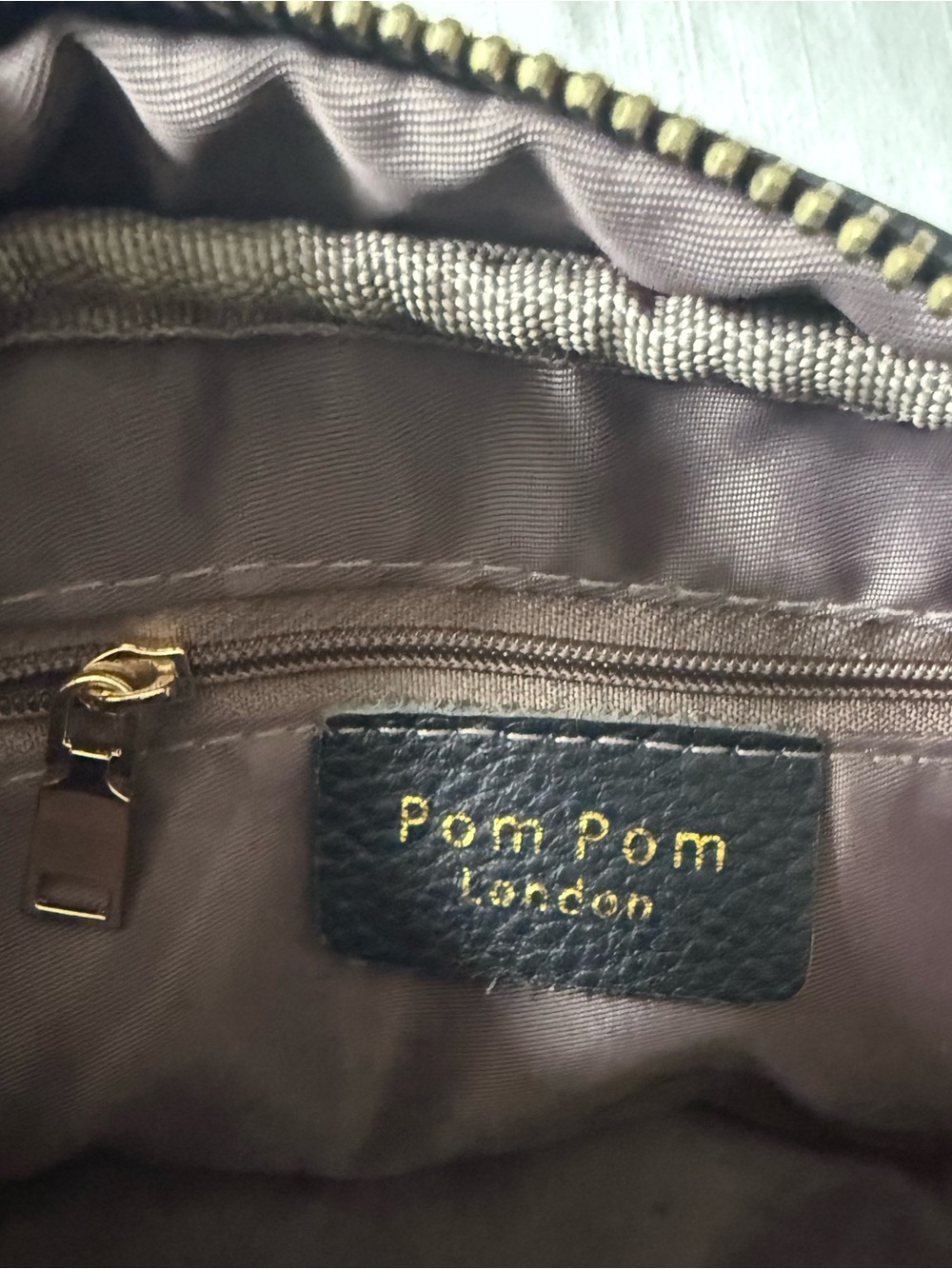 Pom Pom London Dark navy blue Crossbody Shoulder Bag with Patterned Strap - Picture 8 of 13